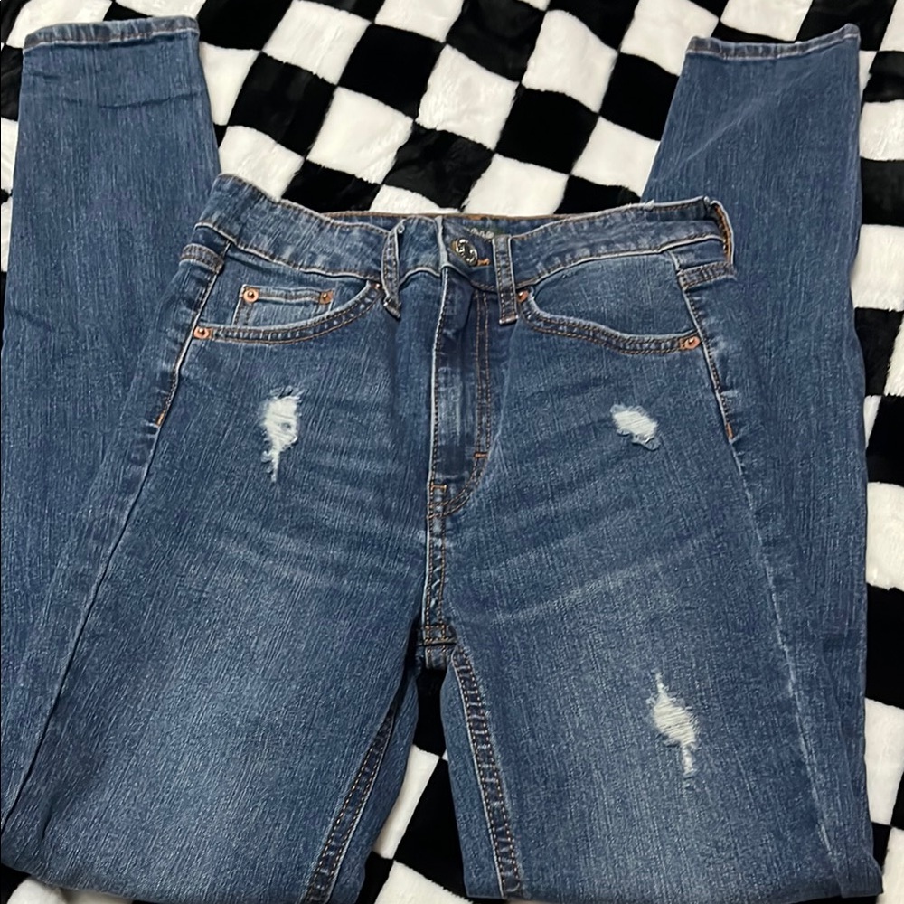 Wild Fable Blue Skinny Jeans with Distressed Details